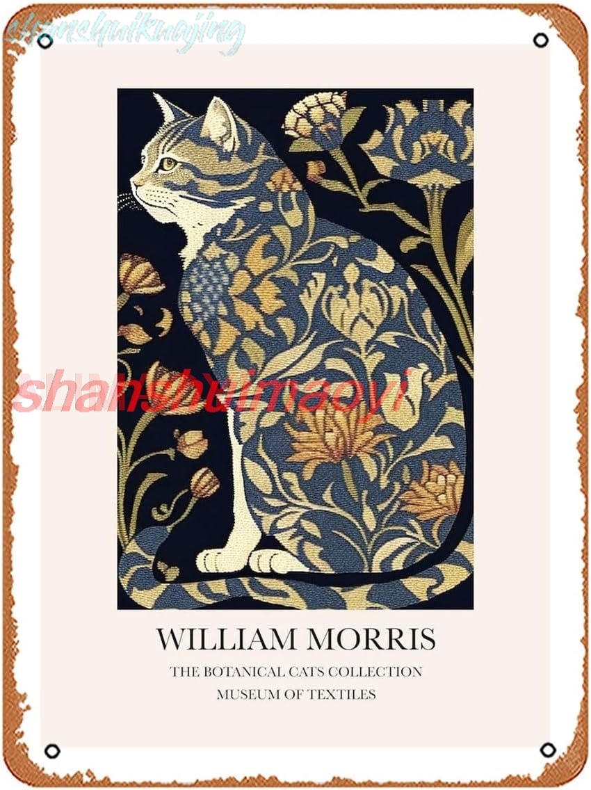 Home Art Textiles - William Morris The Botanical Cats Textiles