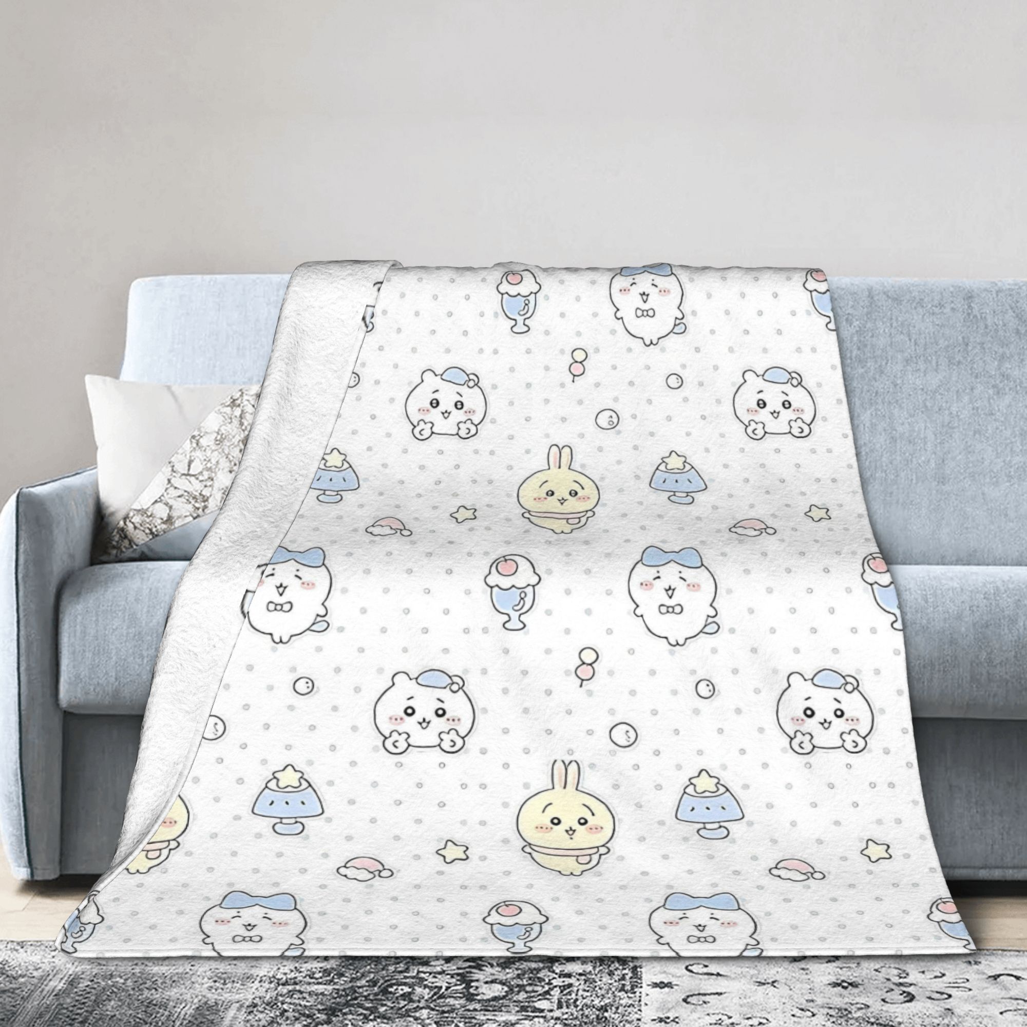 Home Textiles Blanket - Kawaii Chiikawas Usagi Hachiware Knitted Blankets