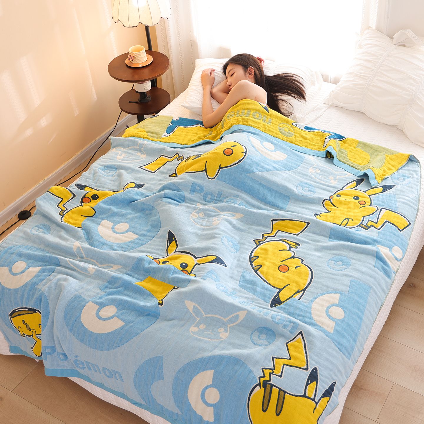 Pikachu Cotton Gauze Throw, An - Home Textiles Blanket review and price