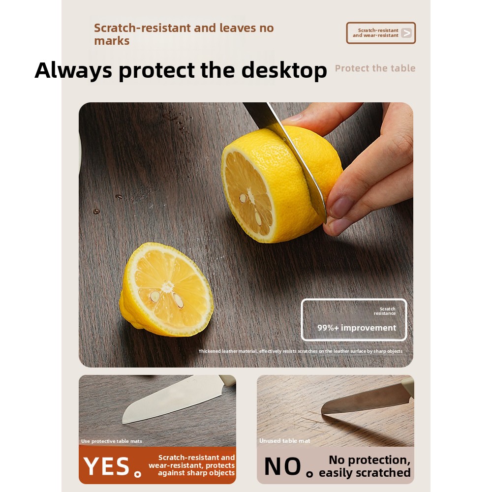 Faux Wood Grain Leather Table  - Home Textiles Today News review and price