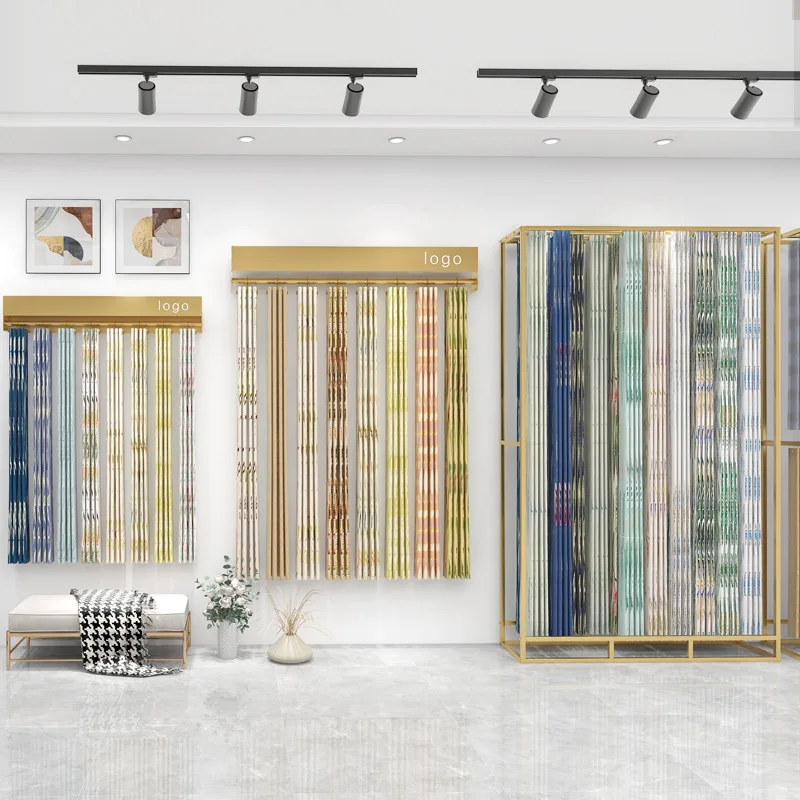 Curtain shop large display rac - Home Textiles Exhibition review and price