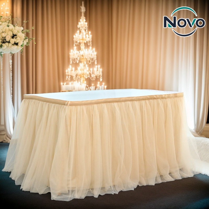 Tulle Table Skirt Tutu Ruffle  - Home Textiles Today News review and price